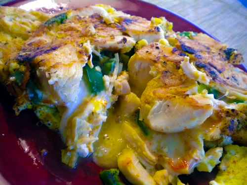 Big Chicken and Cheese Omelet