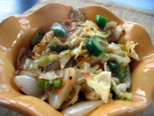 Sauteed Jalapeno Cabbage Slaw