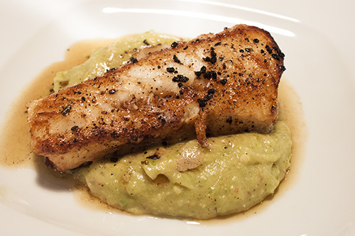 Chilean Sea Bass over Roasted Jalapeno-Potato Puree