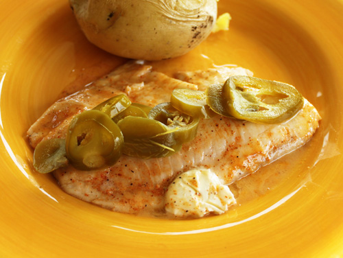 Creole Rubbed Tilapia with Jalapeno Peppers