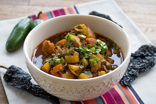 Turkey Ancho Stew with Jalapeno Peppers