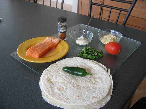 Salmon Wraps with Jalapeno Cajun Mayo