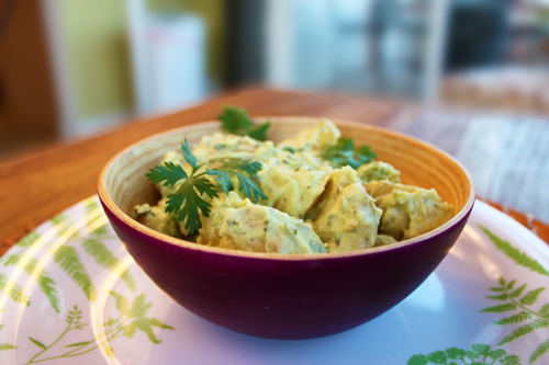 Spicy Guacamole-Potato-Salad with Roasted Jalapeno Peppers Recipe