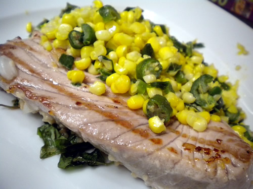 Seared Jalapeno and Serrano Corn Salsa